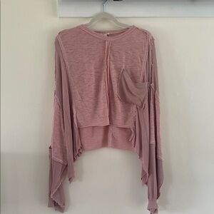 Women's Pink Long Sleeve Top